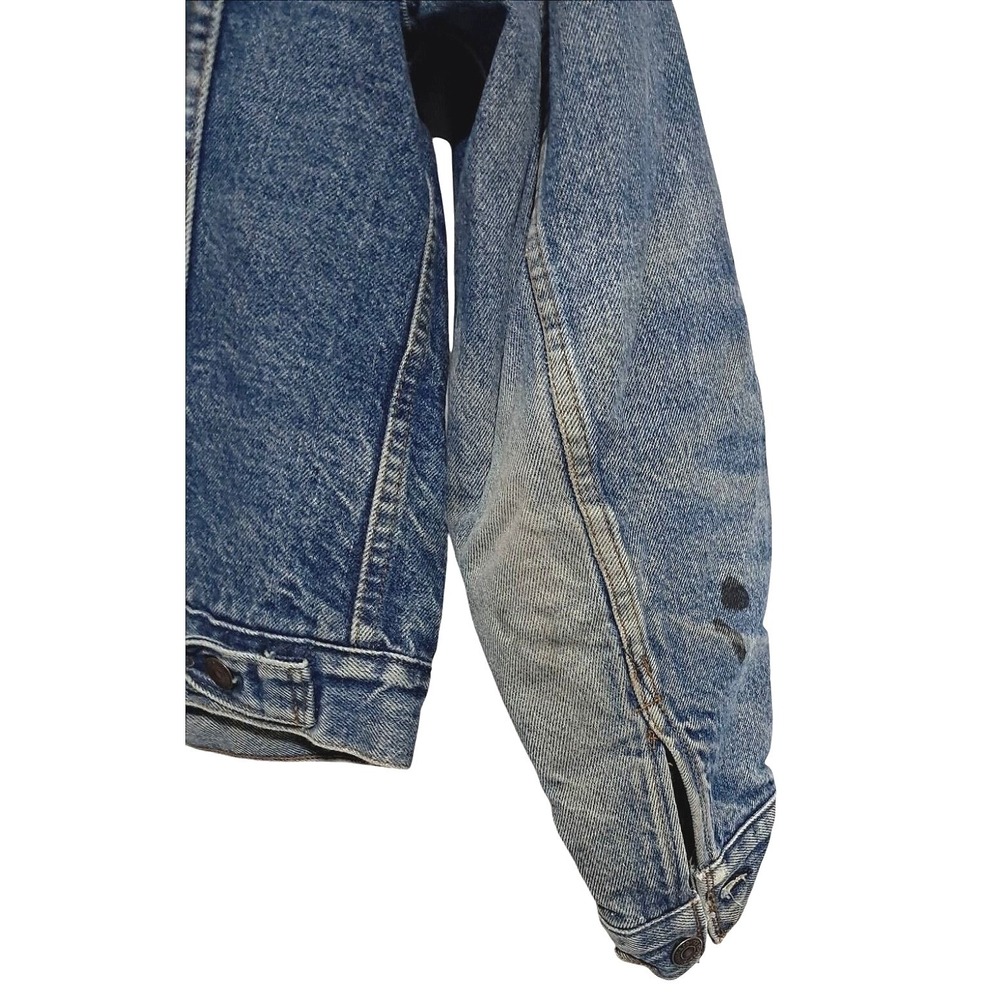 Levi Strauss & Co. Denim Trucker Jacket‎ Men Size 40 Blue Blanket Lined Thrashed - Picture 11 of 16